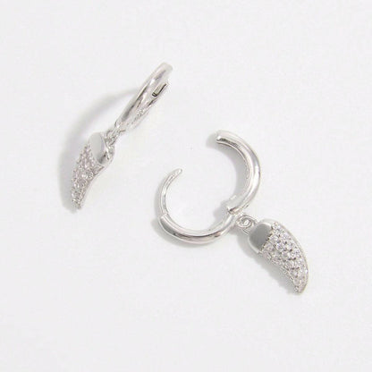 925 Sterling Silver Zircon Chili Shape Earrings.