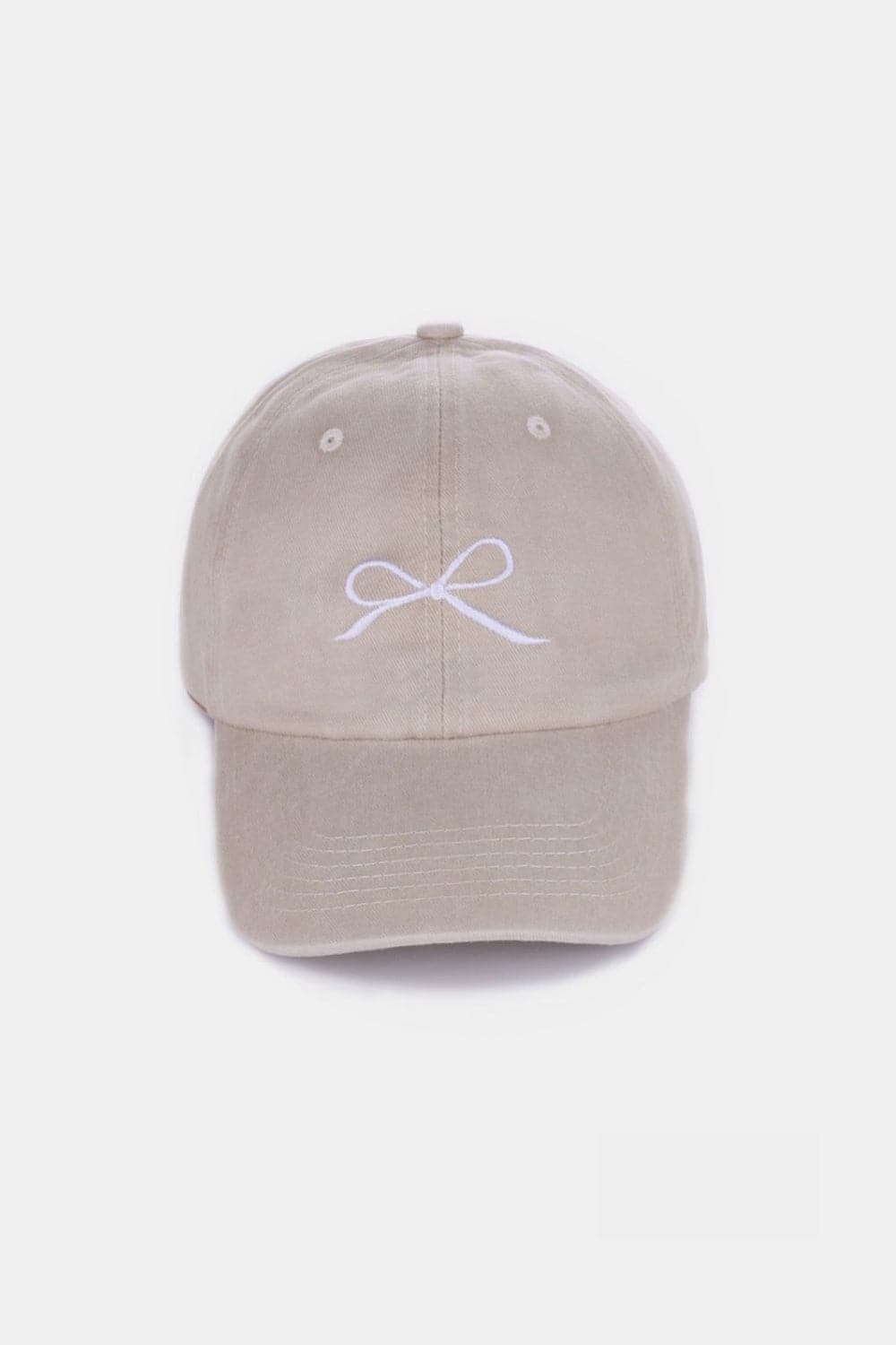 Zenana Bow Embroidered Washed Cotton Caps.