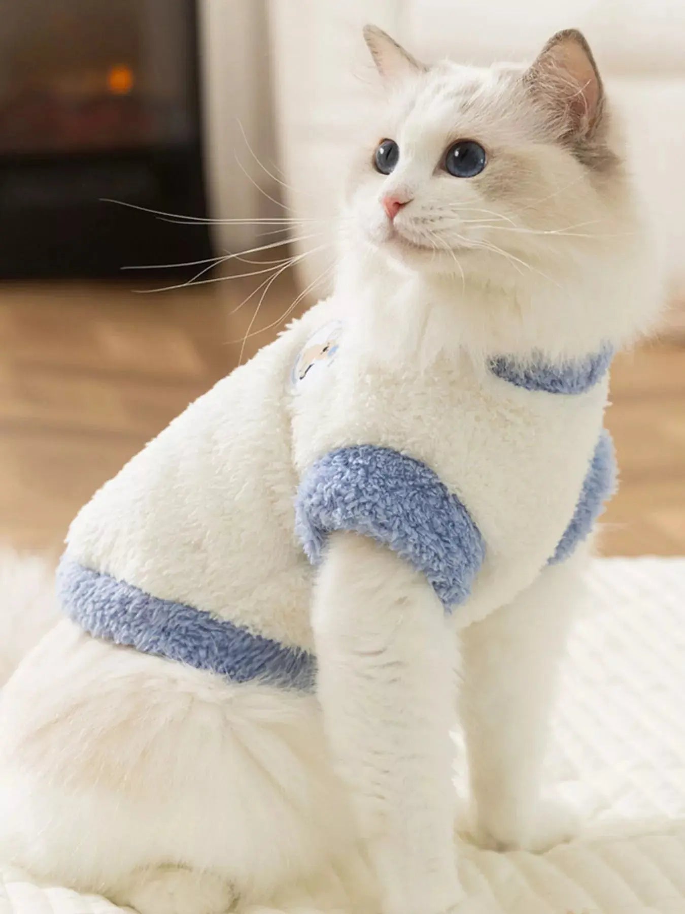 Cozy Plush Pet Sweater with Cute Patch Simply Love