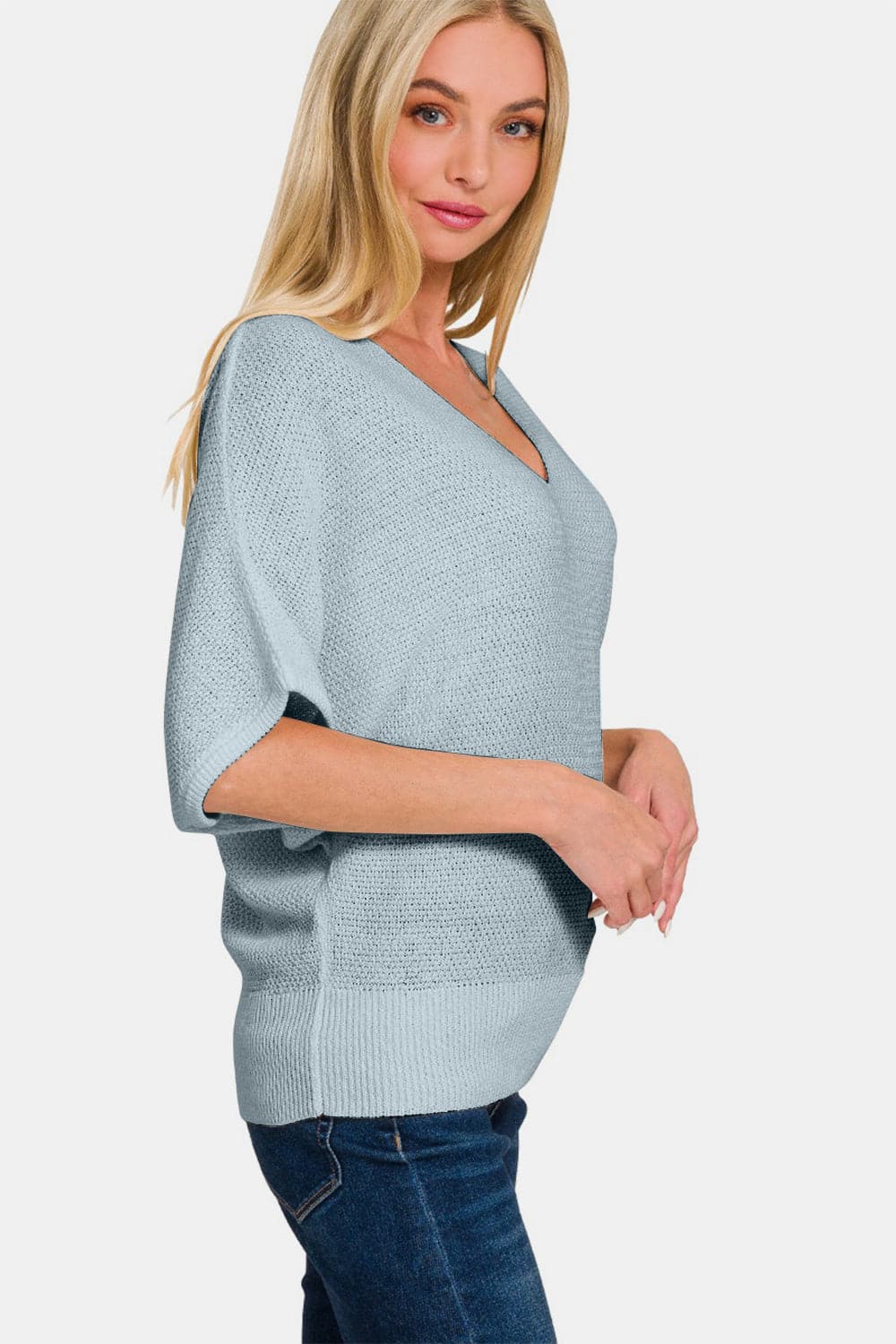 Effortless chic v-neck dolman sweater for all seasons