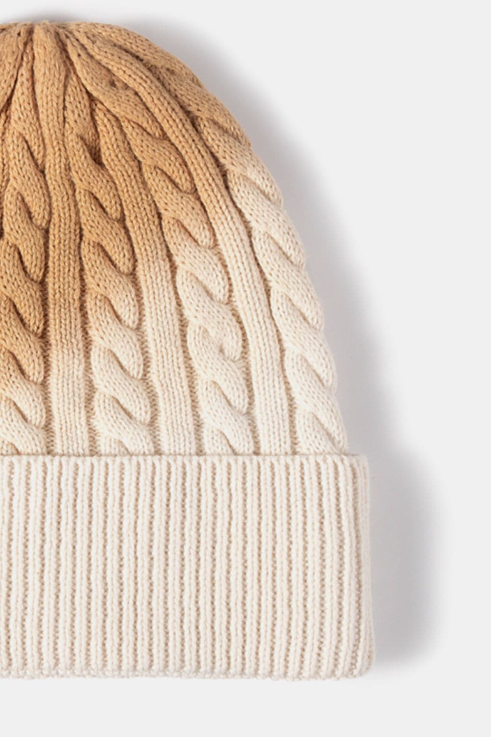 Contrast Tie-Dye Cable-Knit Cuffed Beanie.