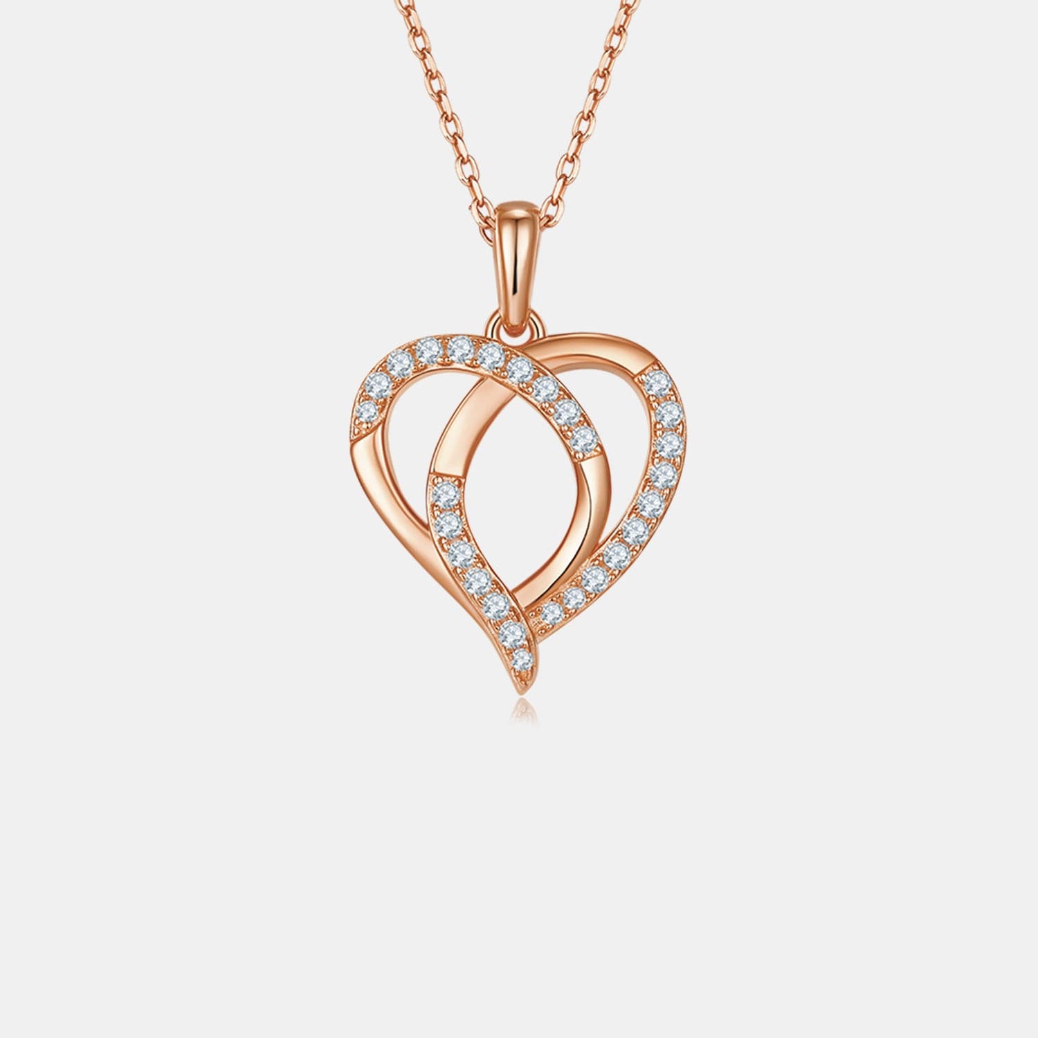 Moissanite 925 Sterling Silver Heart Shape Necklace.