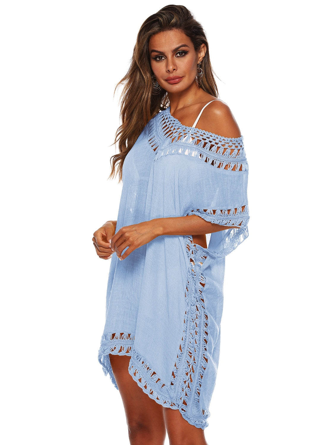 Cutout V-Neck Short Sleeve Cover-Up Coco’s Tee Boutique