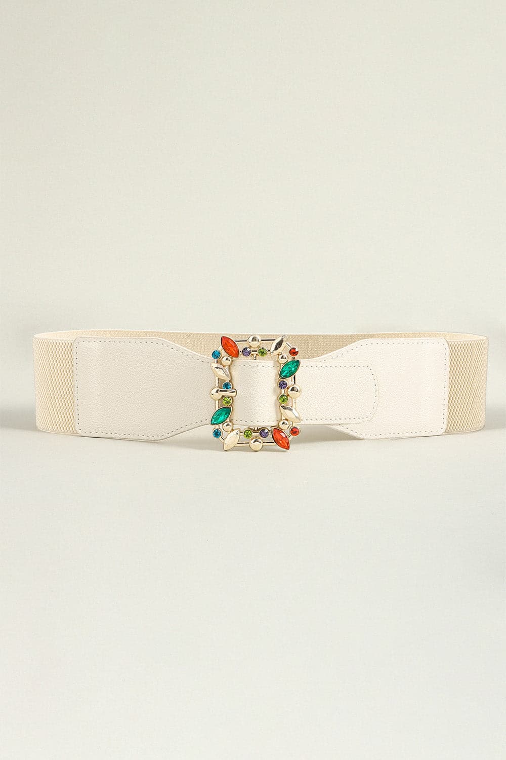 Multicolored Leaf Buckle Elastic Belt.