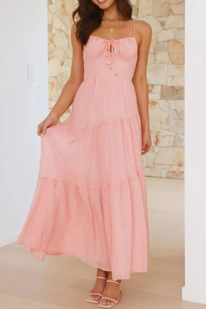 Whimsical Breeze Smocked Cami Maxi Dress
