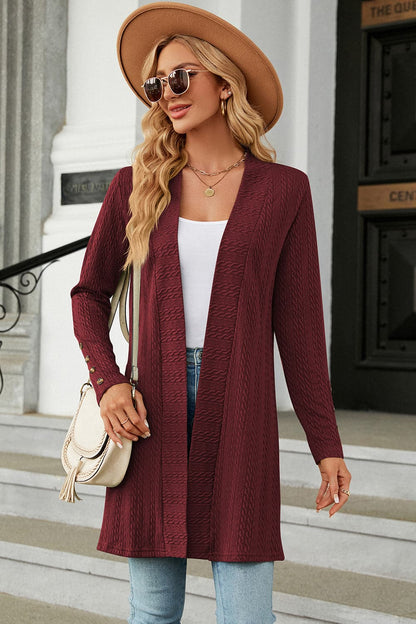 Open Front Long Sleeve Cardigan.