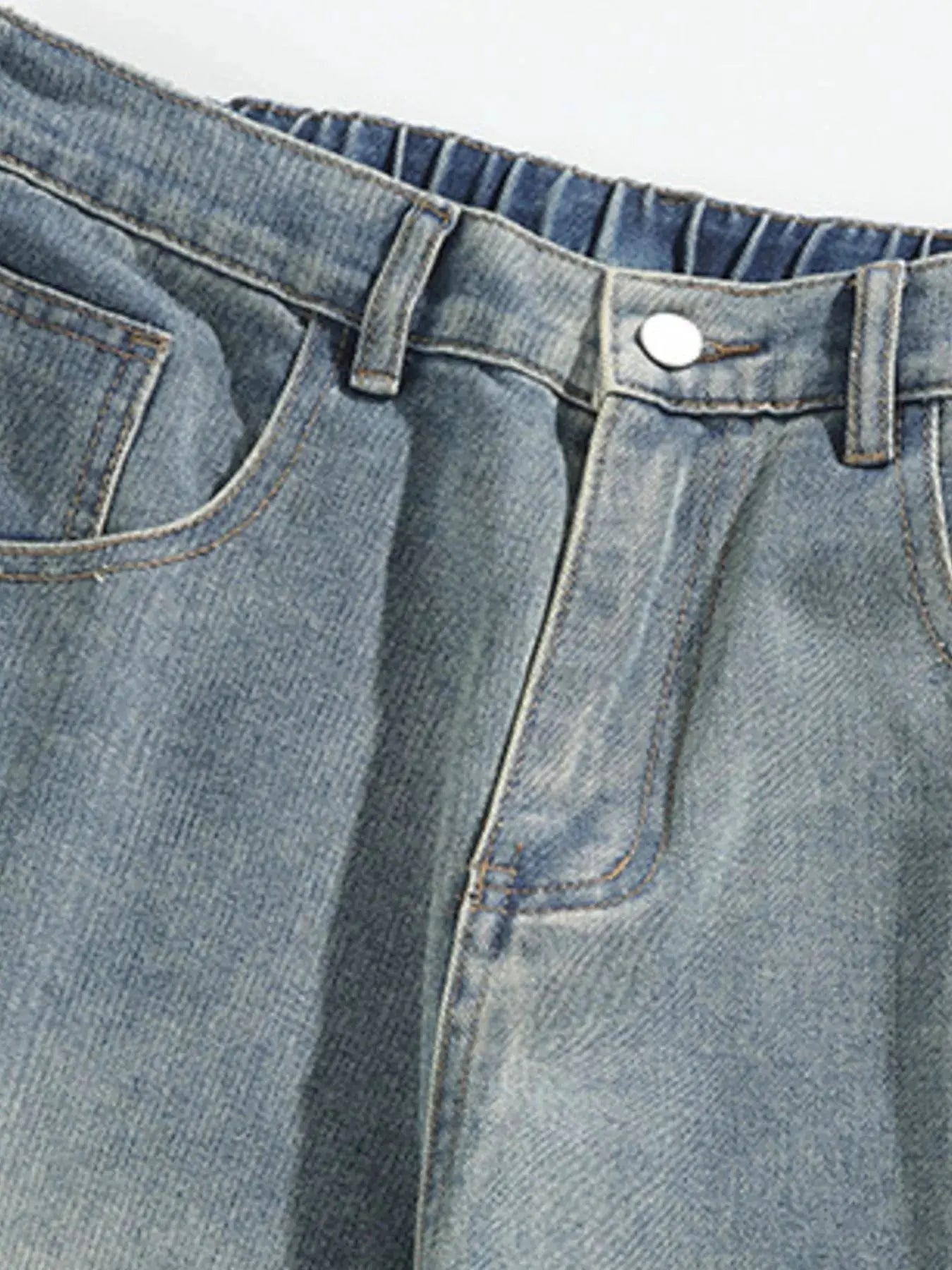Men's Plus Size Vintage Wash Wide Leg Jeans Simply Love