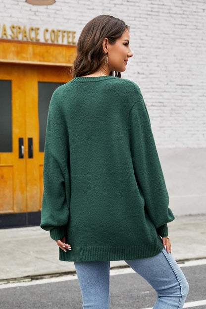 Round Neck  Long Sleeve Sweater.