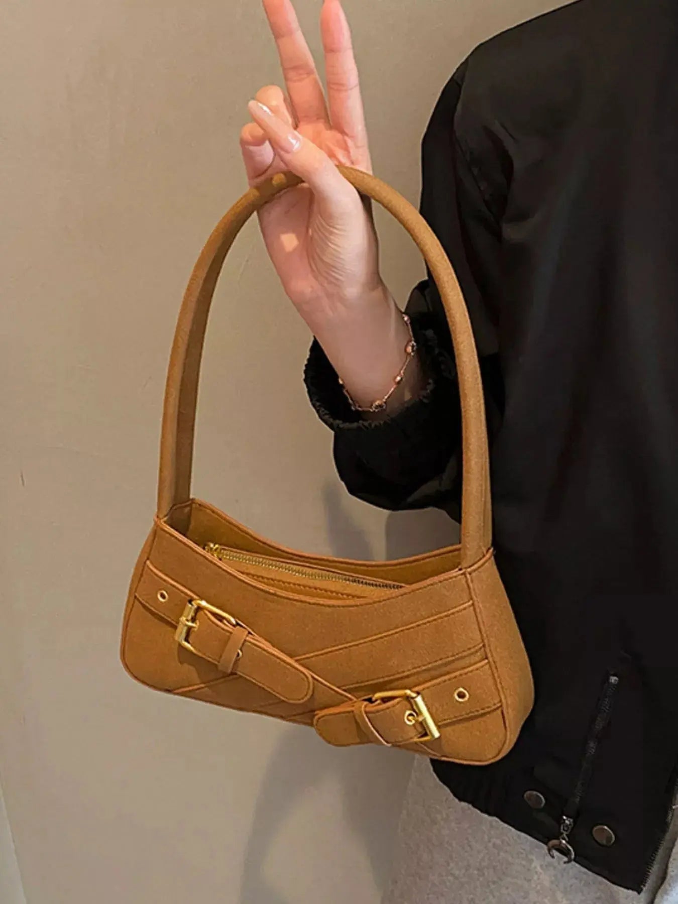 Buckle Decor Shoulder Bag Simply Love