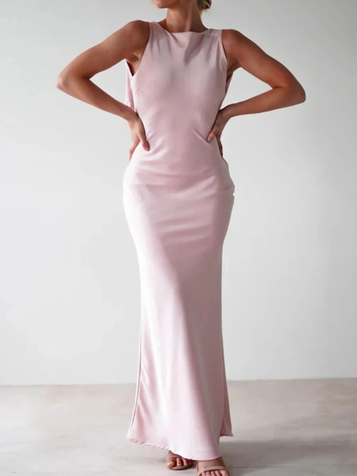 Satin Sleeveless Maxi Dress Coco’s Tee Boutique