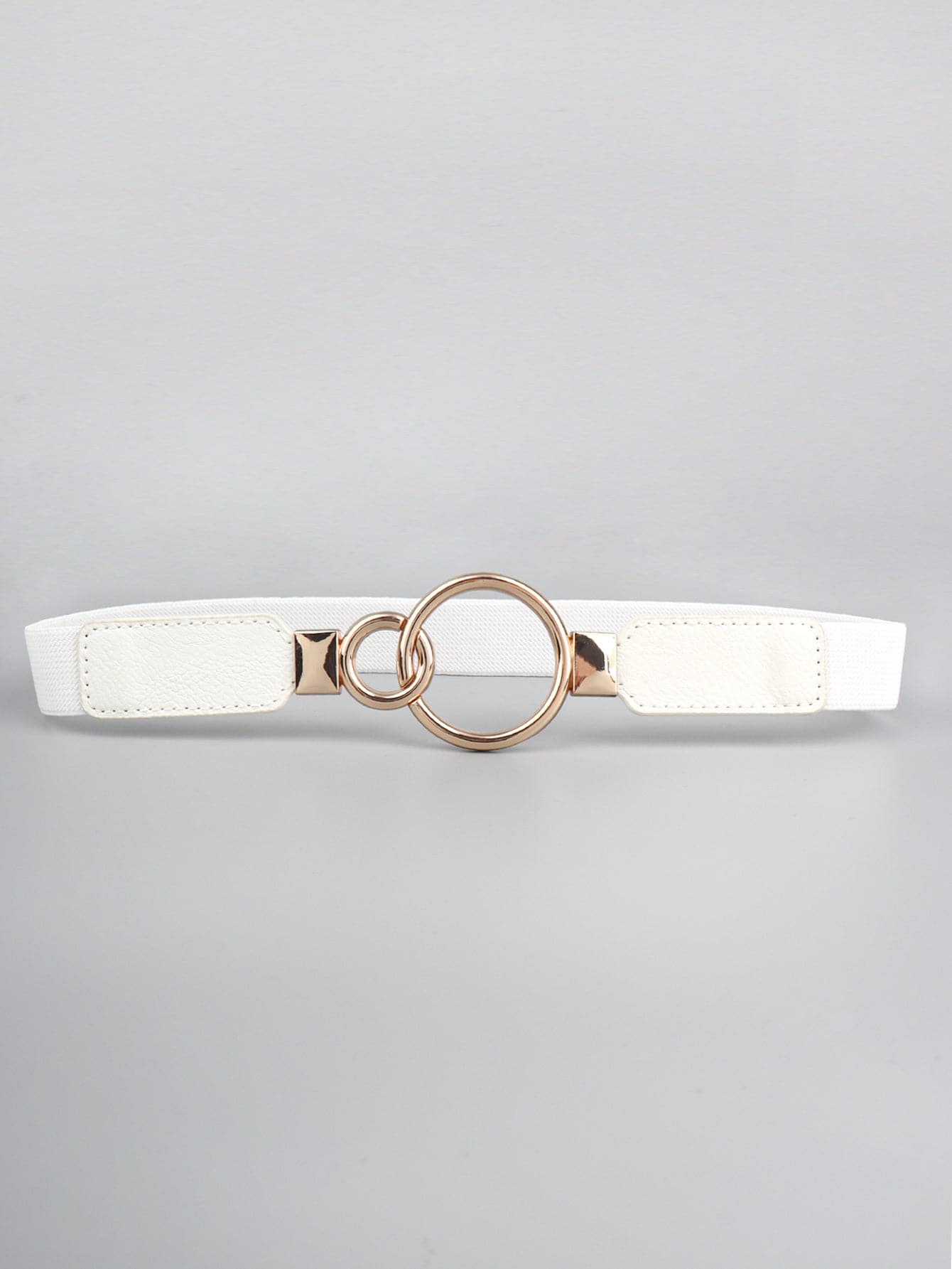 Double Ring Buckle Elastic PU Belt.