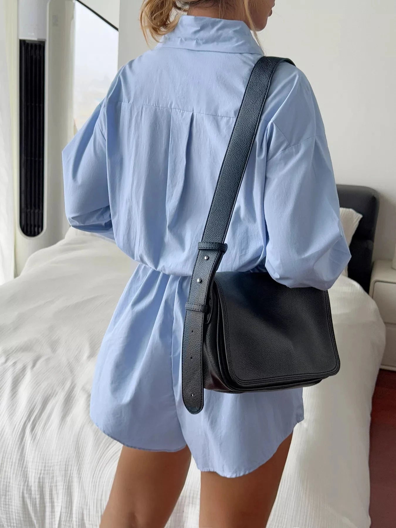 Button Front Long Sleeve Romper Simply Love