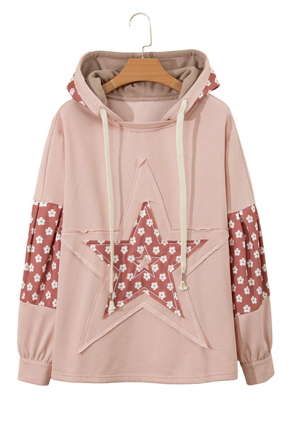 Floral star patchwork hoodie