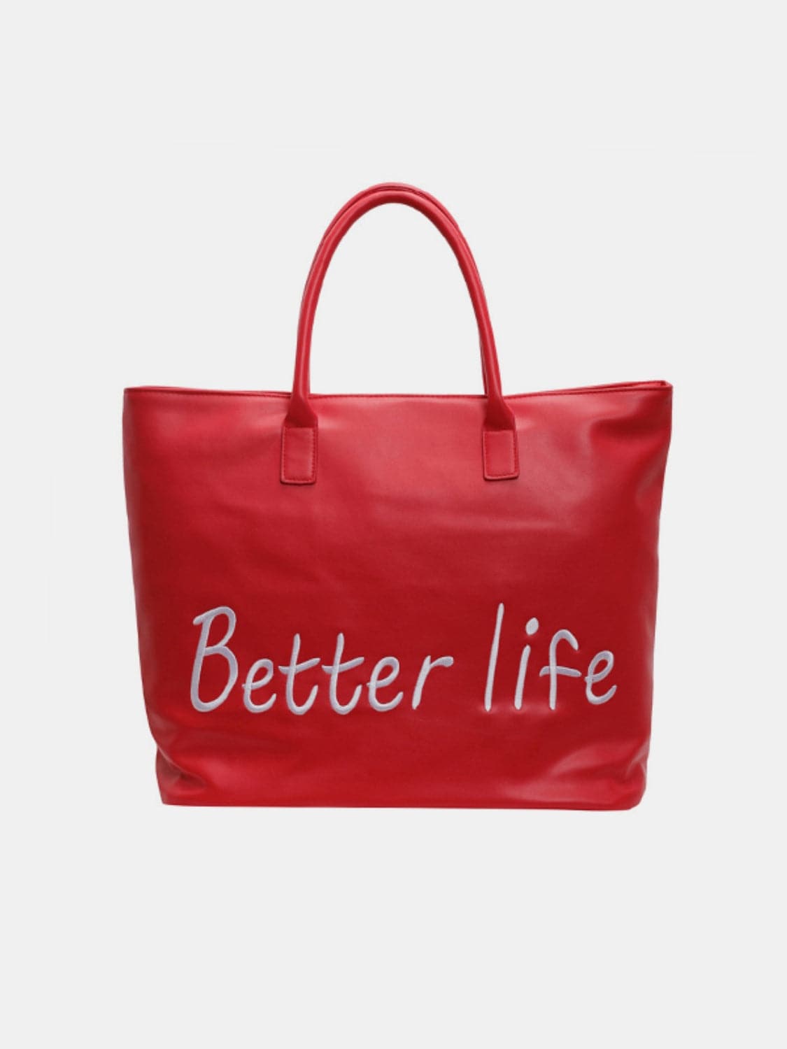 Spacious pu leather tote bag