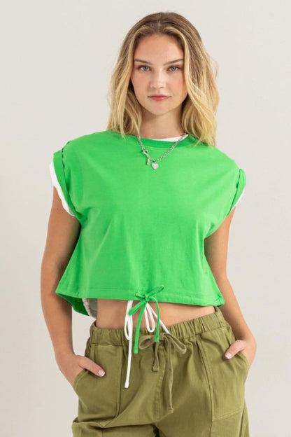 HYFVE Drawstring Hem Crop Top.