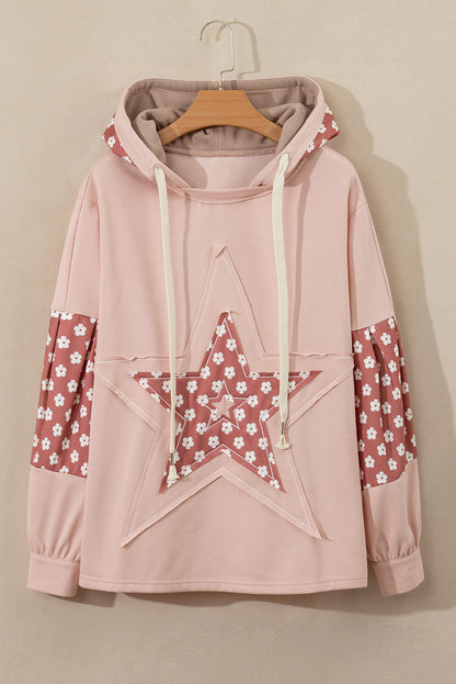 Floral star patchwork hoodie