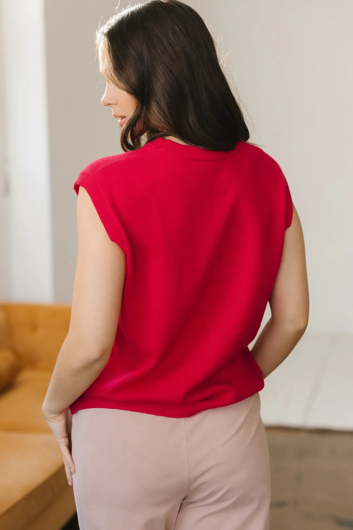 Fiery Red Embroidered Yeehaw Letter Loose Short Sleeve Sweater Dear-Lover Dropshipping