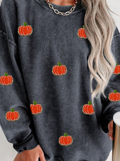 Pumpkin Round Neck Long Sleeve SweatshirtFeatures: Sequin
Sheer: Opaque
Stretch: No stretch
Material composition: 100% polyester
Care instructions: Machine wash cold. Tumble dry low.
Imported


Size
US
BustLove Salve Pumpkin Round Neck Long Sleeve SweatshirtSweatshirts & Hoodies