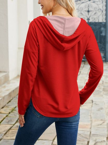 I LOVE YOU Drawstring Long Sleeve Hoodie.