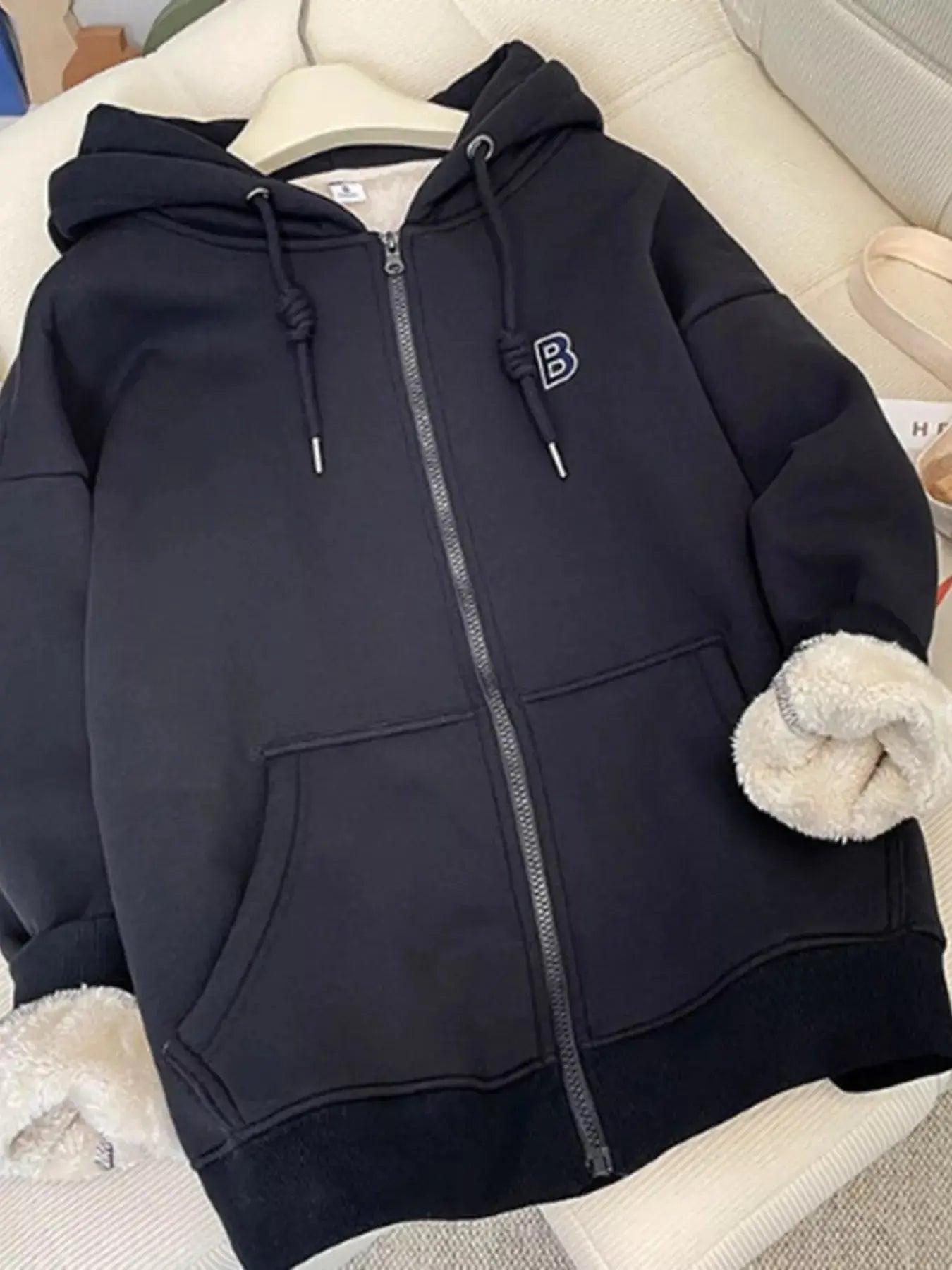 Fleece-Lined Zip-Up Hoodie Simply Love
