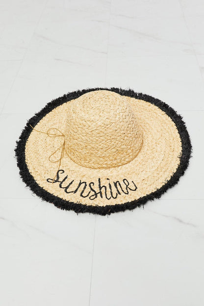 Fame Sunshine Straw Fringe Hat.