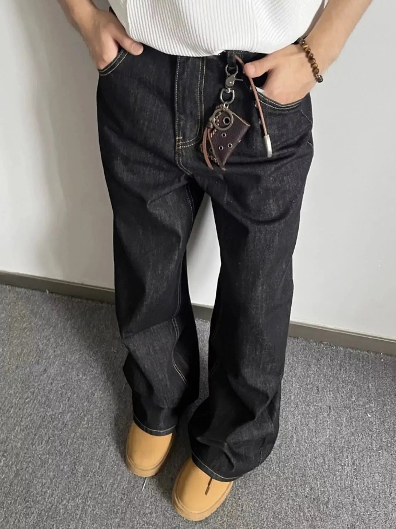 Men's Full Size Wide Leg Wash Jeans Plus Size Simply Love