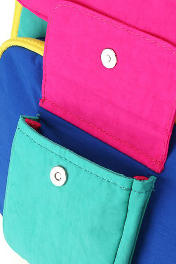 Himawari Contrast Nylon Backpack Bag with Handles Coco’s Tee Boutique