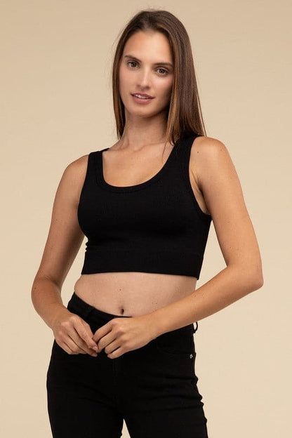 Ribbed Seamless Crop Top.