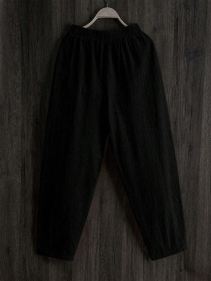 Comfortable sheer pocket pants with elastic waistband