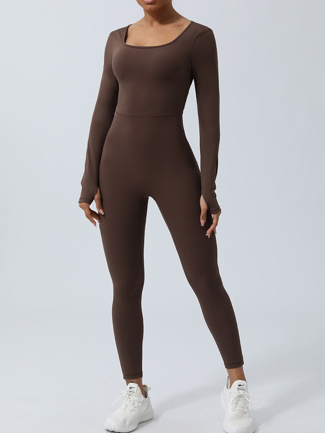 Twisted Backless Long Sleeve Jumpsuit.