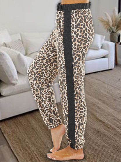 Leopard Elastic Waist Pants.