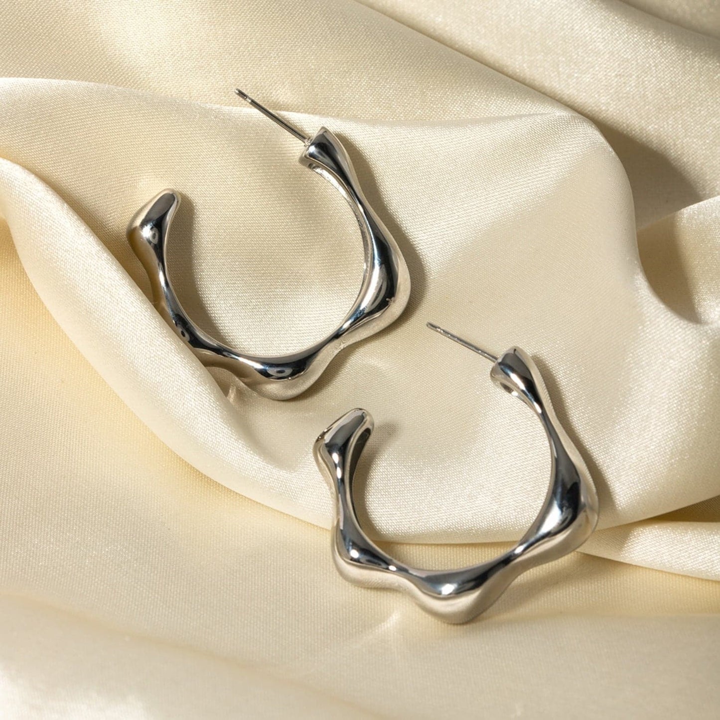 Stainless Steel C-Hoop Earrings.