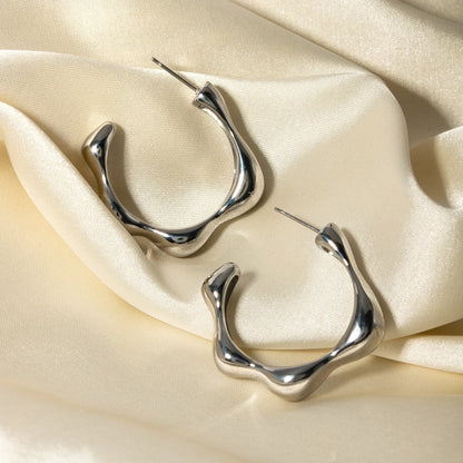 Stainless Steel C-Hoop Earrings.