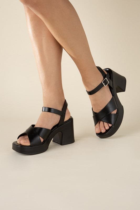 TOUCH-S Crisscross Sandal Heels.