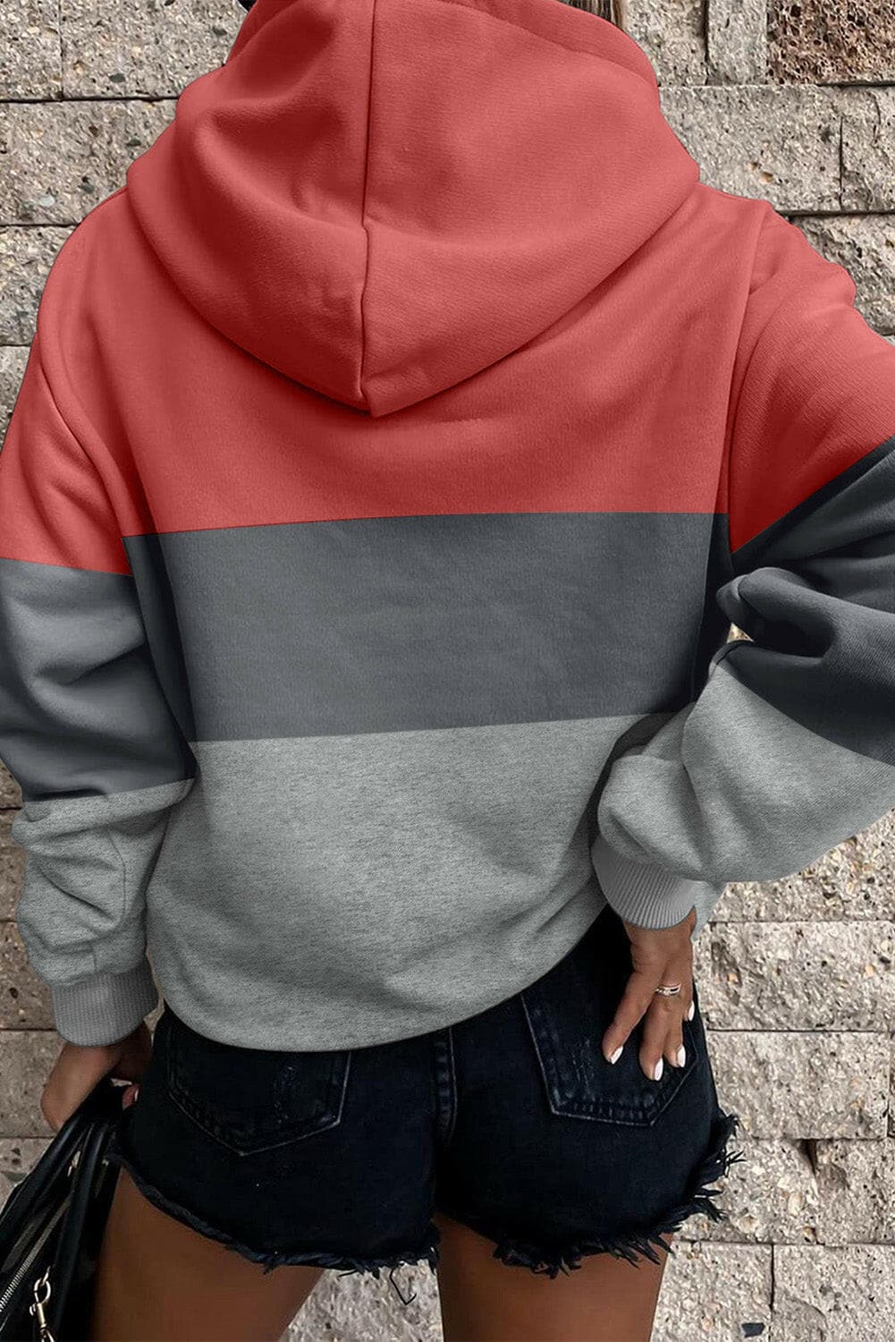 Color Block Dropped Shoulder Sweatshirt.