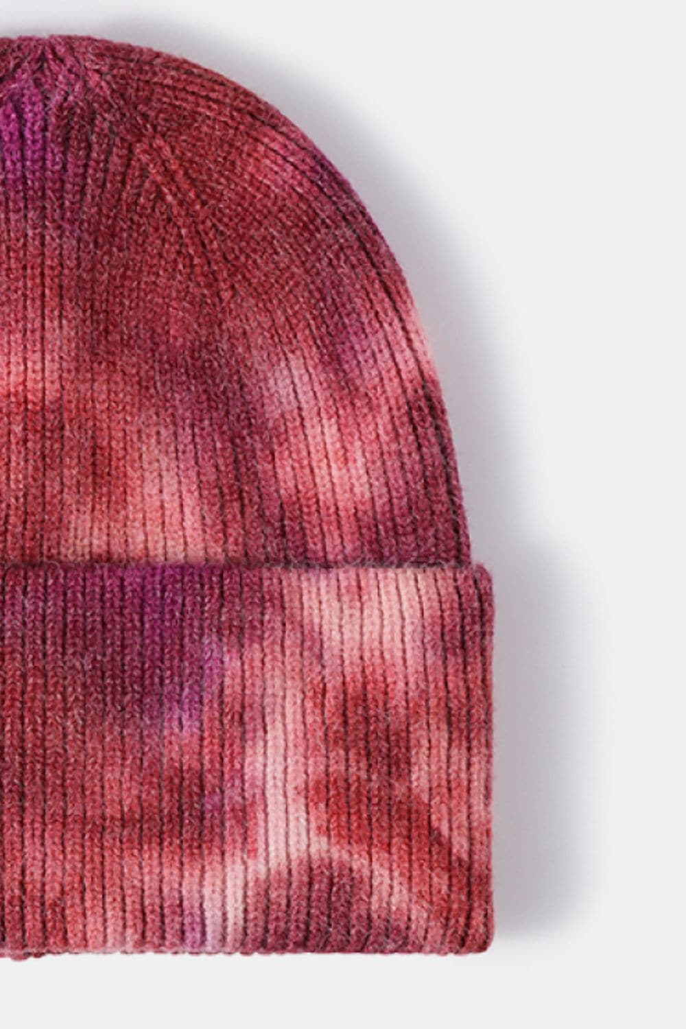 Tie-Dye Cuffed Rib-Knit Beanie Hat.