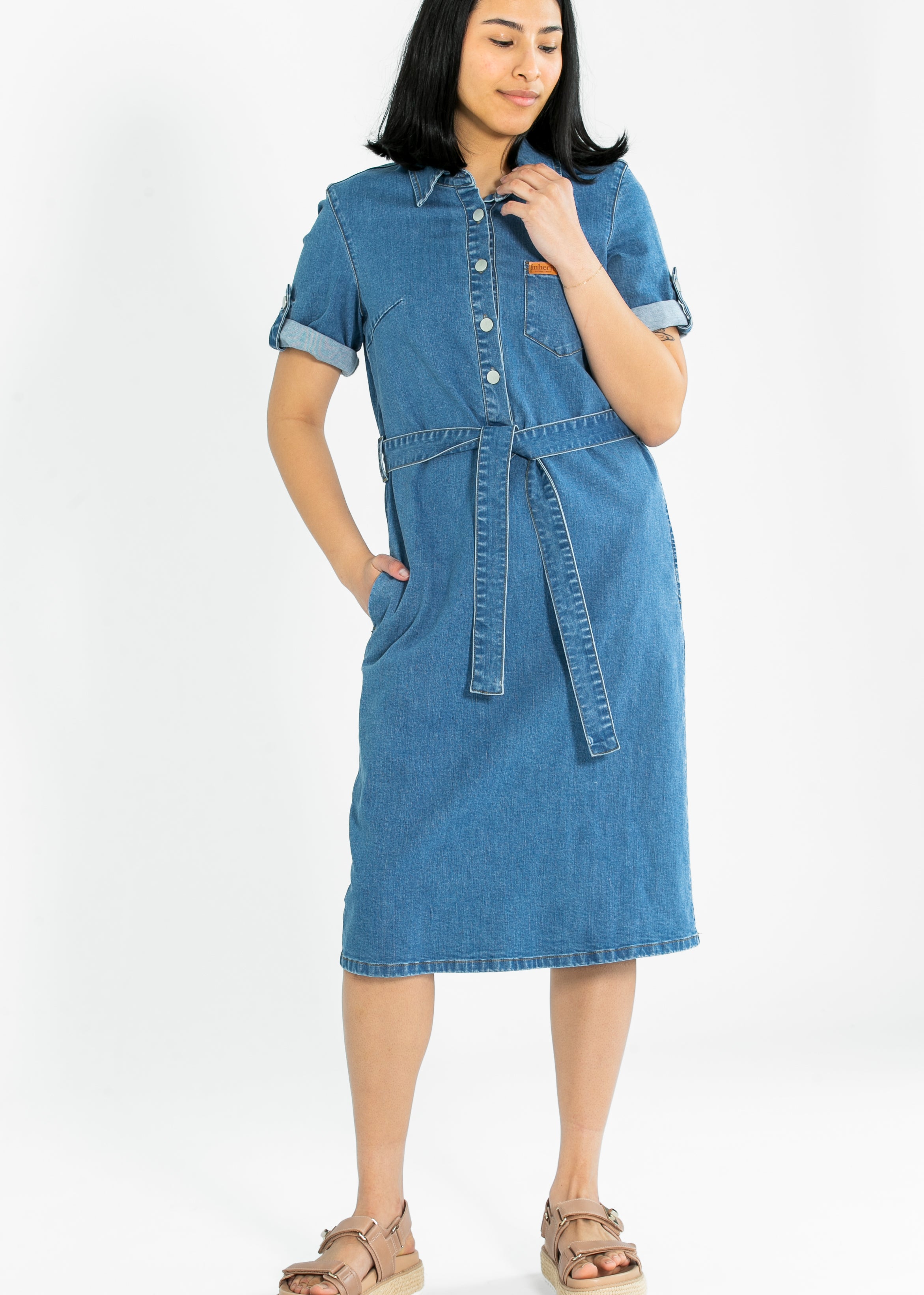 Ada Denim Midi Dress - Product detail view IC Dresses by Inherit Co.