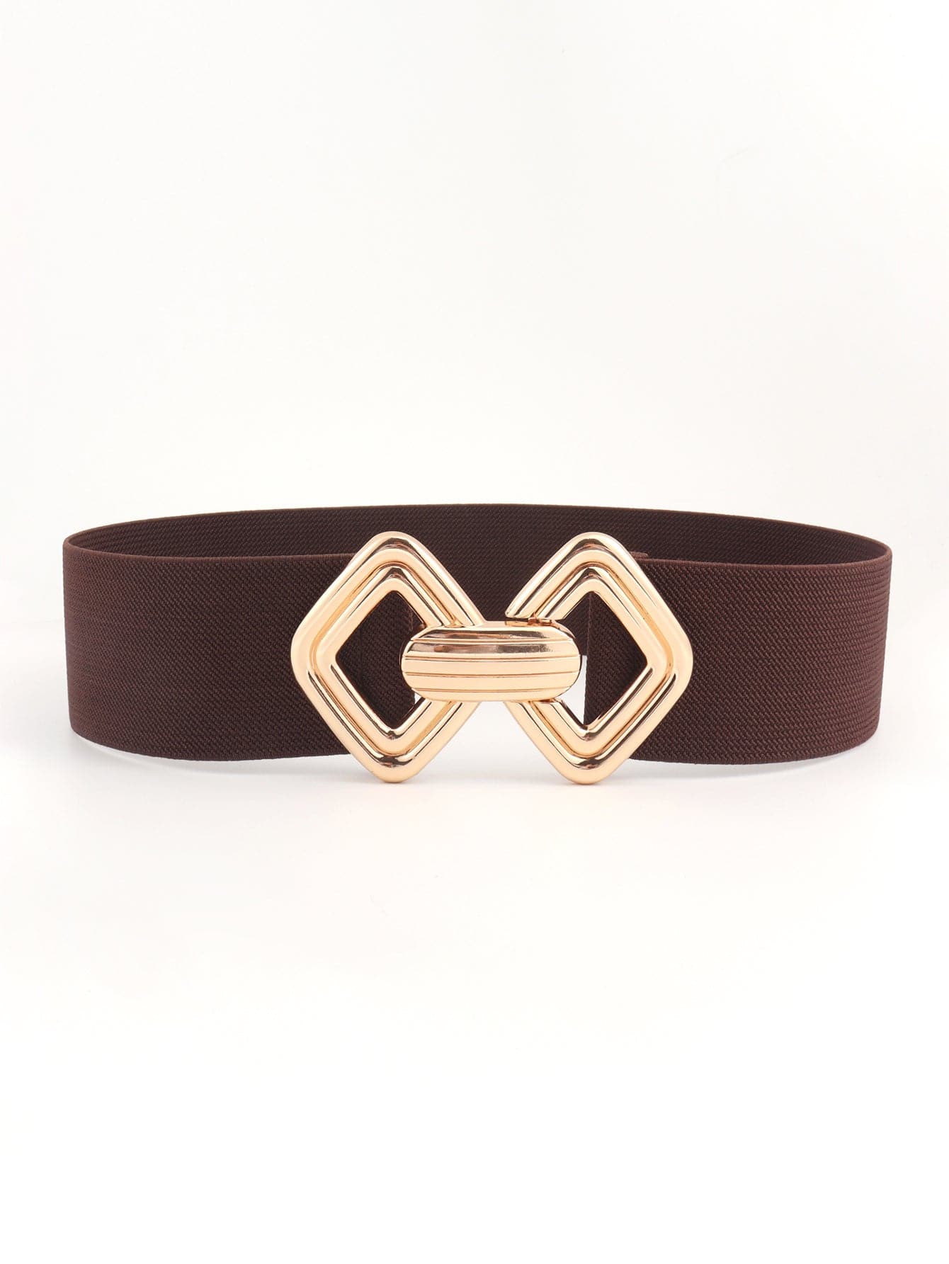 Geometric Buckle Elastic Wide Belt.