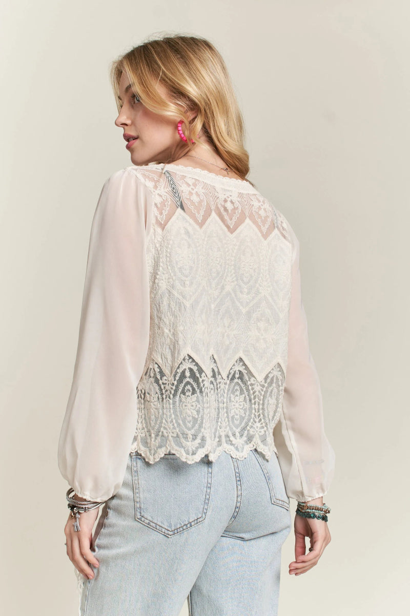 ADORA Button Down Embroidered Blouse for Elegant Style - Love Salve 