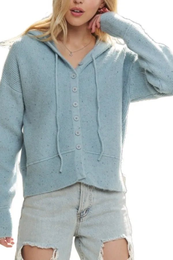 ADORA Hoodie Relaxed Fit Ribbed Cuffs Sweater Cardigan - Love Salve