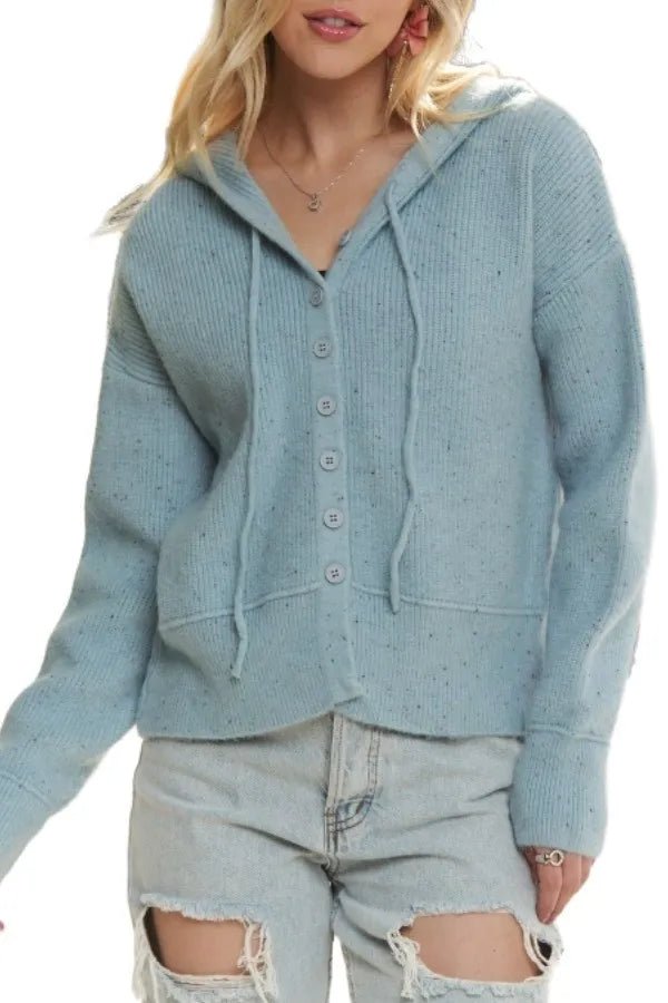 ADORA Hoodie Relaxed Fit Ribbed Cuffs Sweater Cardigan - Love Salve
