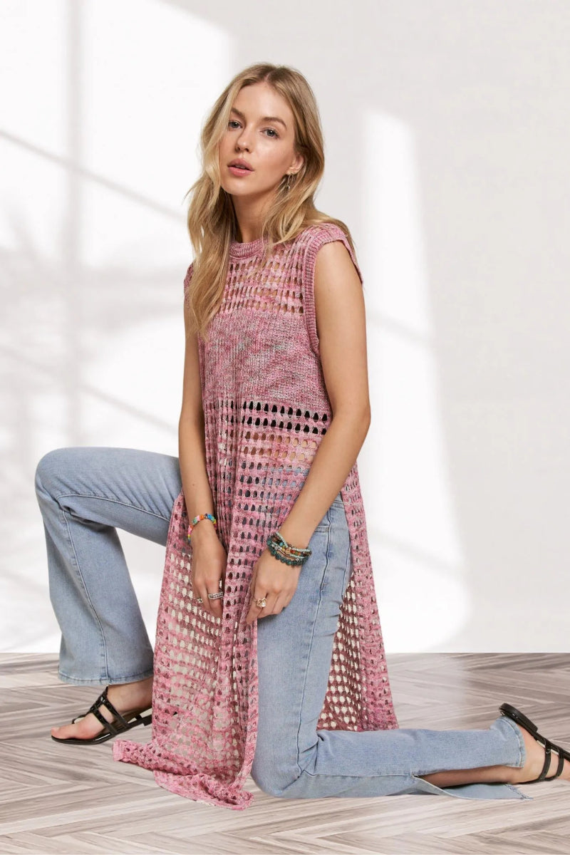 ADORA Multi Color Crochet Tunic Top - Love Salve