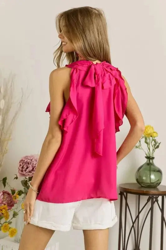 ADORA Ruffled Grecian Neck Top for Elegant Style - Love Salve 