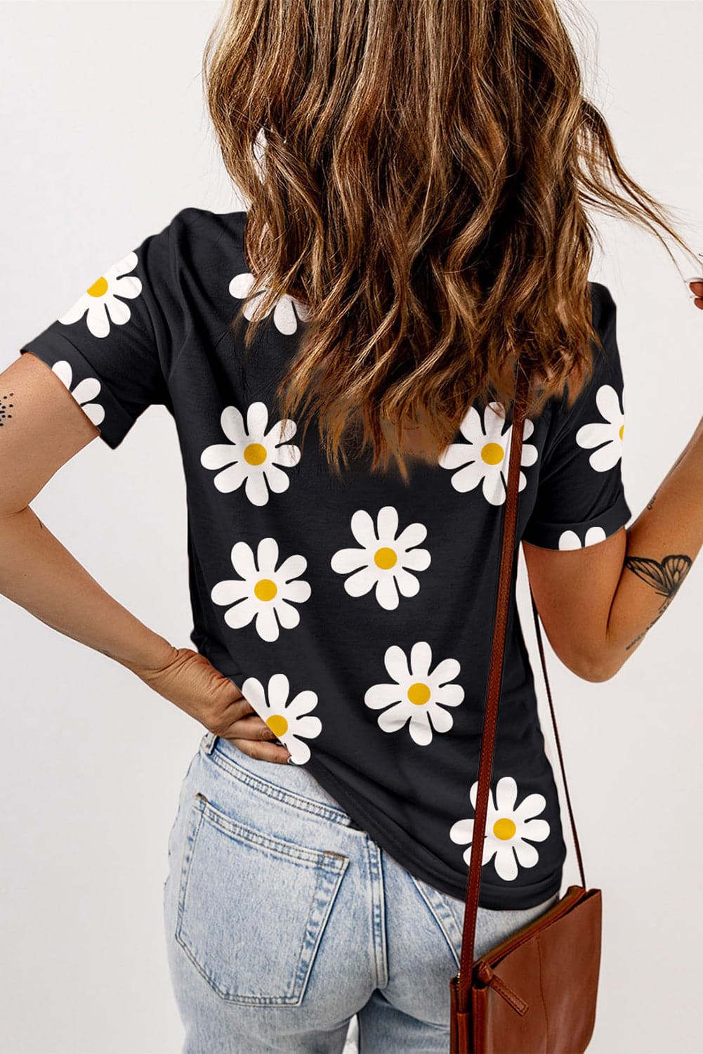 Printed Round Neck Short Sleeve T-Shirt.