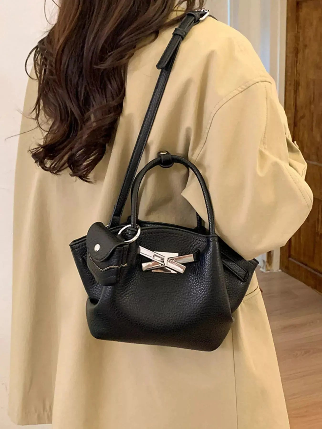 Top Handle Leather Crossbody Bag Simply Love