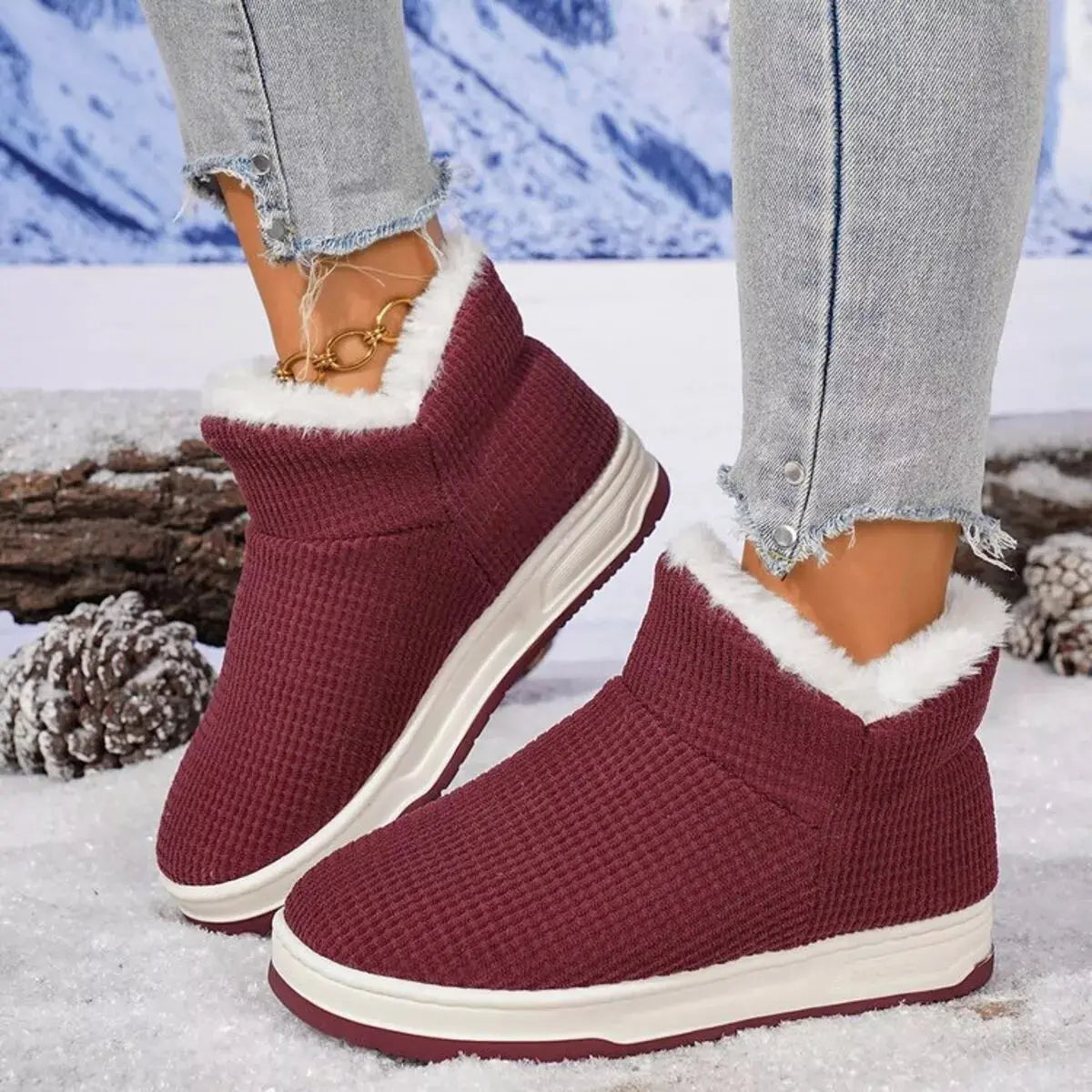 Cozy Knit Ankle Boots with Plush Lining Simply Love