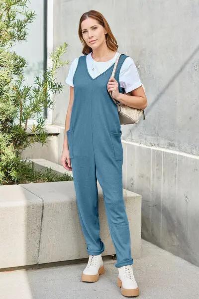 Double Take Full Size Sleeveless Straight Jumpsuit - Love Salve