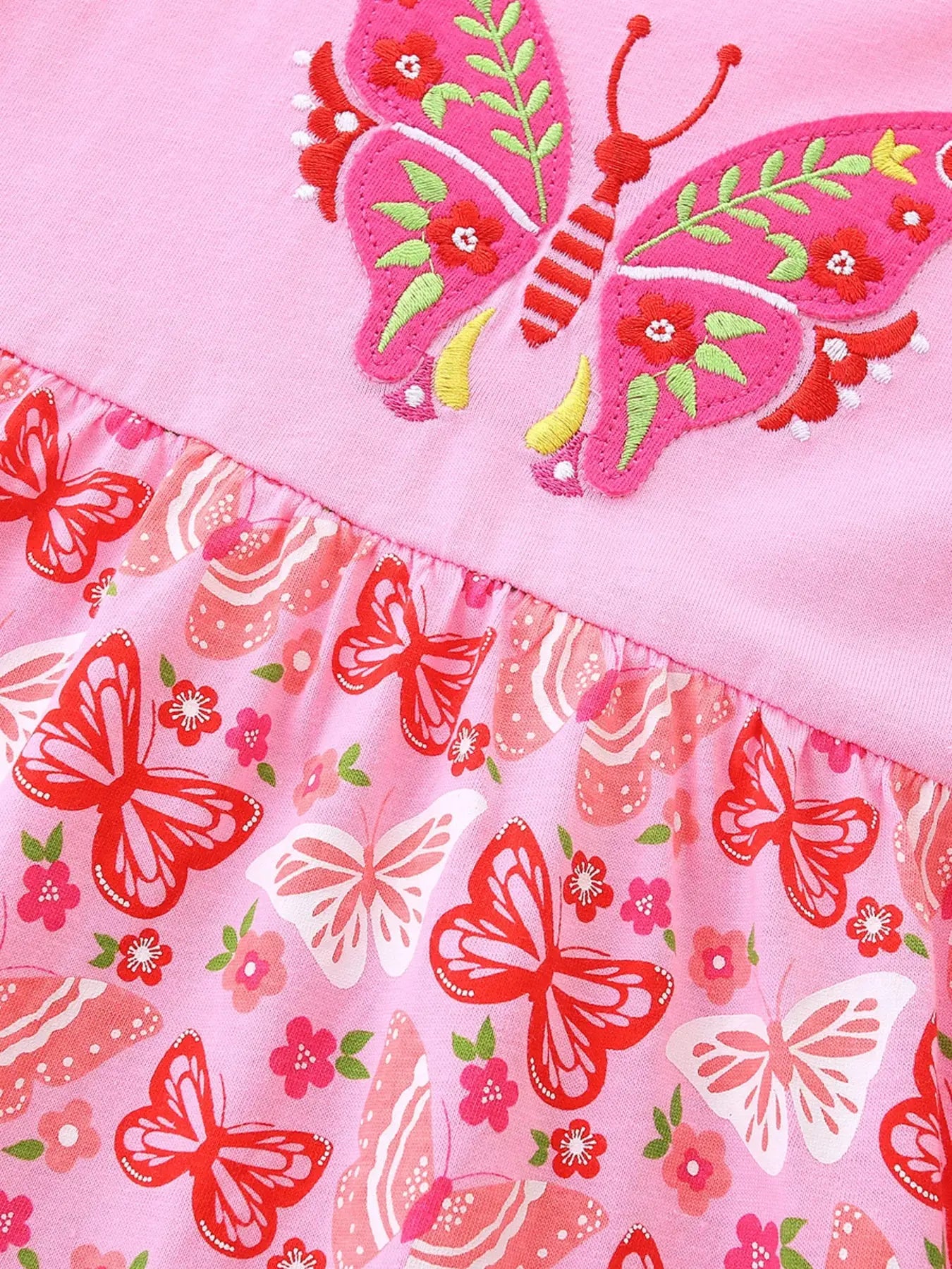 Children's Butterfly Long Sleeve Casual Dress Simply Love