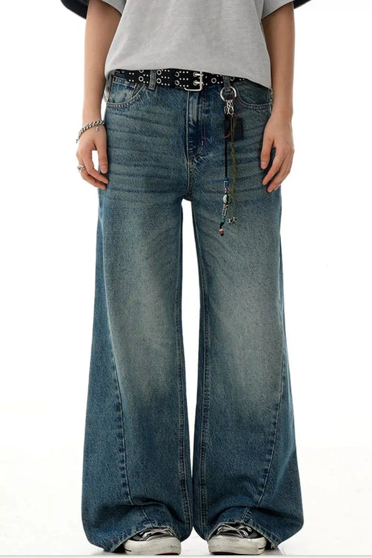Men's Wide Leg Vintage Wash Jeans Simply Love