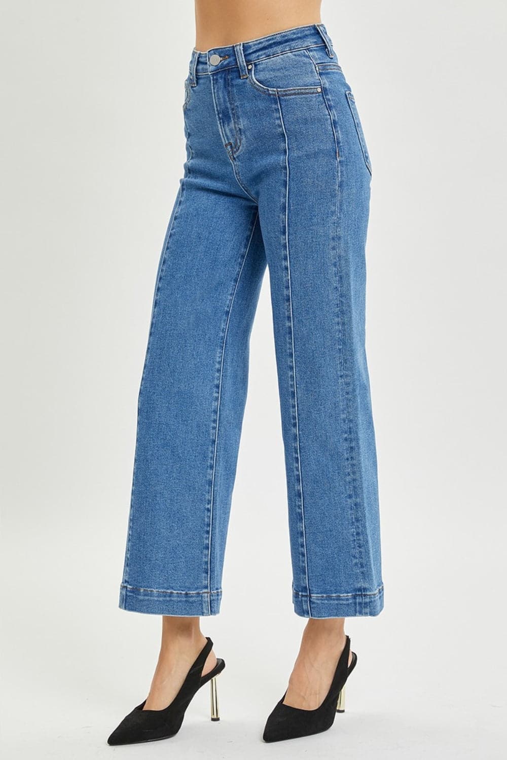 Risen Full Size High Rise Wide Leg Jeans.